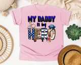 My Daddy Is My Hero Grey 2 graphic tee in Blossom