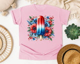 Patriotic Popsicle Floral graphic tee in Blossom