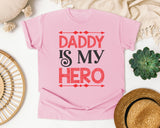 Daddy Is My Hero Pink 2 graphic tee in Blossom
