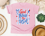 God Bless The USA White graphic tee in Blossom