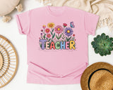 Teacher Wildflowers graphic tee in Blossom