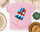 Patriotic Checkered Popsicle graphic tee in Blossom