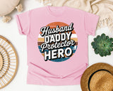 Husband Daddy Protector Hero Black graphic tee in Blossom