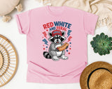 Red White And Feral graphic tee in Blossom