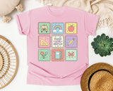 Teacher Icon Squares graphic tee in Blossom