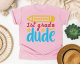 1st Grade Dude White 2 3 graphic tee in Blossom