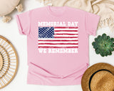 Memorial Day We Remember graphic tee in Blossom
