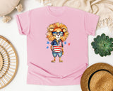 Lion In Flag Outfit graphic tee in Blossom