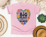 It Takes A Big Heart To Shape Little Minds Floral graphic tee in Blossom