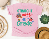 Straight Outta 4th Grade Sneakers graphic tee in Blossom