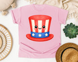 Uncle Sam Top Hat Orange graphic tee in Blossom