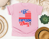 Let Freedom Bling Red graphic tee in Blossom