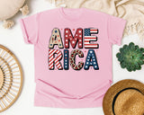 America Grey 5 graphic tee in Blossom