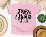 Hello Ninth Grade graphic tee in Blossom
