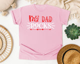 My Dad Rocks Red graphic tee in Blossom