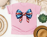Patriotic Flag Bow Grey graphic tee in Blossom