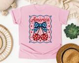 America Cherry Bow graphic tee in Blossom