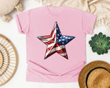 American Flag Star graphic tee in Blossom