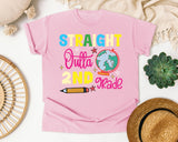Straight Outta 2nd Grade Globe graphic tee in Blossom