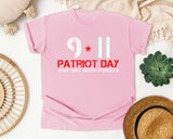 Patriot Day We Will Never Forget White graphic tee in Blossom