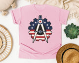 Patriotic Compass Gear Emblem Navy graphic tee in Blossom