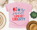 Sweet Land Of Liberty Red graphic tee in Blossom