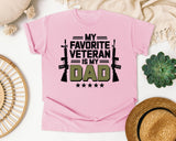 My Favorite Veteran Is My Dad Black graphic tee in Blossom