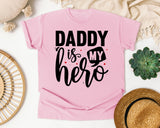 Daddy Is My Hero White 2 graphic tee in Blossom