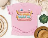 Summer Is Over Back To School Pencils graphic tee in Blossom