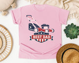 Best Dad Lawn Mower graphic tee in Blossom