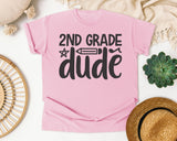 2nd Grade Dude White graphic tee in Blossom