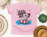 Chill The Fourth Out Grey 3 graphic tee in Blossom