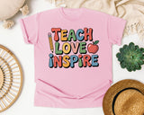 Teach Love Inspire Grey graphic tee in Blossom