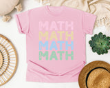 Math Math Math Stacked graphic tee in Blossom