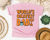 World's Okayest Dad Orange graphic tee in Blossom