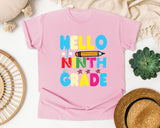 Hello Ninth Grade graphic tee in Blossom