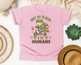Off To Teach Tiny Humans Frog graphic tee in Blossom