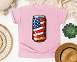 American Flag Soda Can graphic tee in Blossom