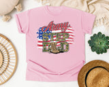 Army Step Dad graphic tee in Blossom