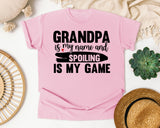 Grandpa Is My Name And Spoiling Is My Game graphic tee in Blossom