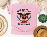 One Nation Under God 250 Years Of Blessings graphic tee in Blossom