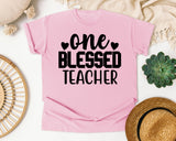 One Blessed Teacher Bold graphic tee in Blossom