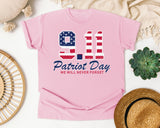 Patriot Day We Will Never Forget Navy graphic tee in Blossom