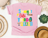 Straight Outta Third Grade Trophy graphic tee in Blossom