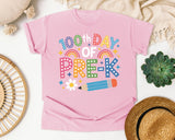 100th Day Of Pre-K graphic tee in Blossom