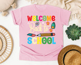 Welcome Back To School Pencils graphic tee in Blossom