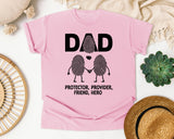 Dad Protector Provider Friend Hero White 2 graphic tee in Blossom