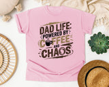 Dad Life Powered By Coffee And Chaos Grey graphic tee in Blossom