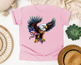 Bald Eagle With Flag graphic tee in Blossom