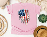 Dripping Flag Popsicle graphic tee in Blossom